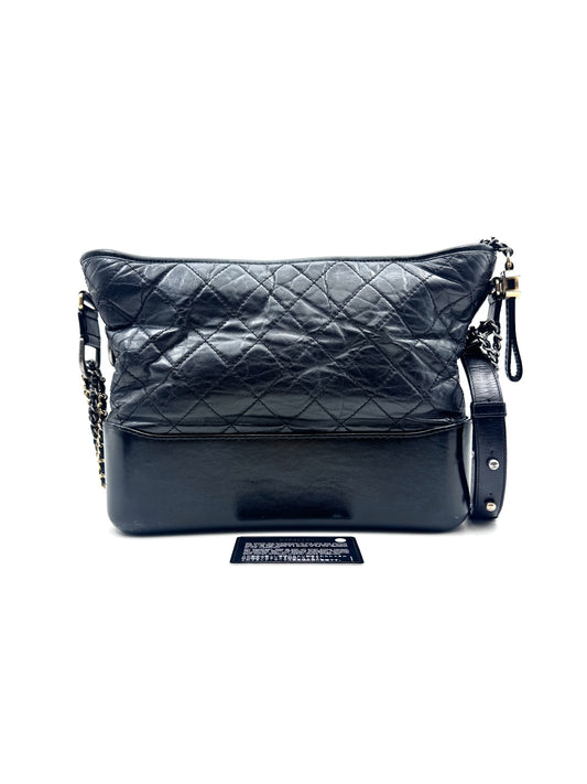Chanel - Gabrielle Hobo Bag - Calfskin leather - Black - (Medium)