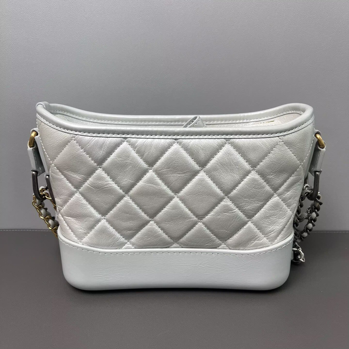 Chanel - Gabrielle Hobo Bag - Calfskin leather - Silver with Mixed-Tone Hardware - (small)