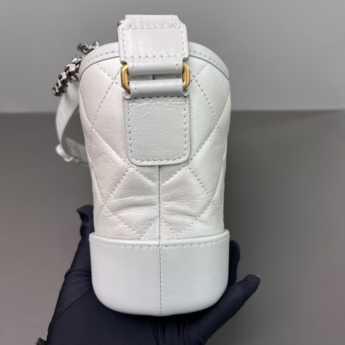 Chanel - Gabrielle Hobo Bag - Calfskin leather - Silver with Mixed-Tone Hardware - (small)