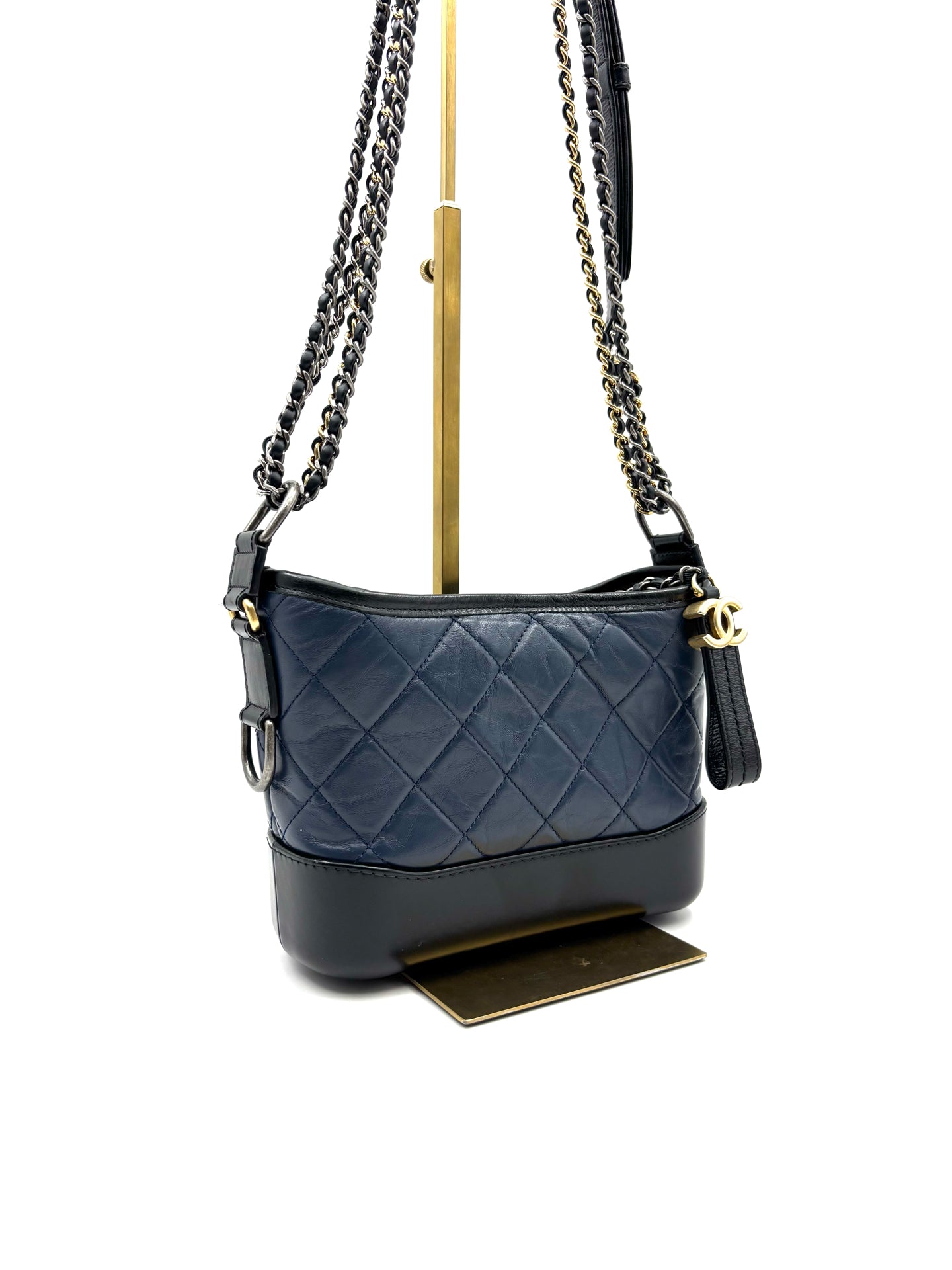 Chanel - Gabrielle Hobo Bag - Cowhide leather - Blue, Black - (Small)