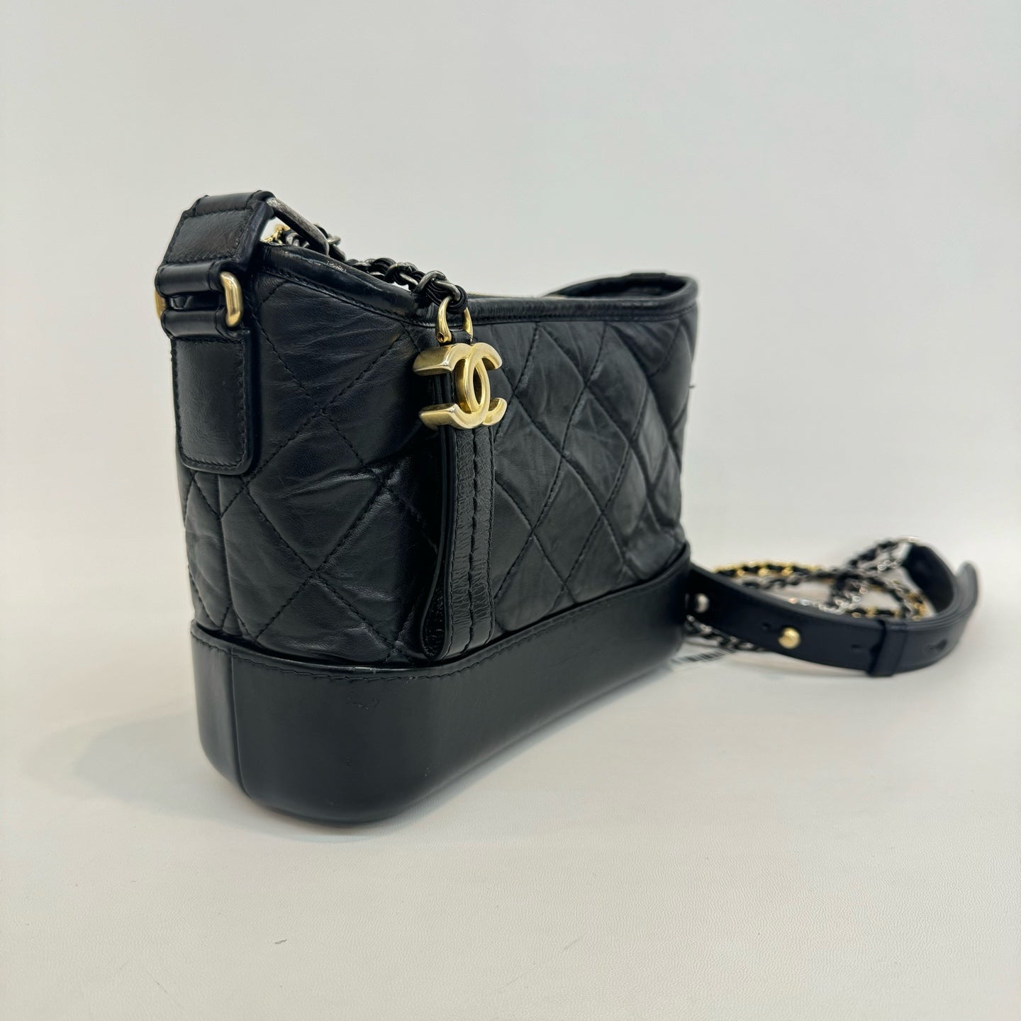 Chanel - Gabrielle Hobo Bag - Leather - Black - (small)