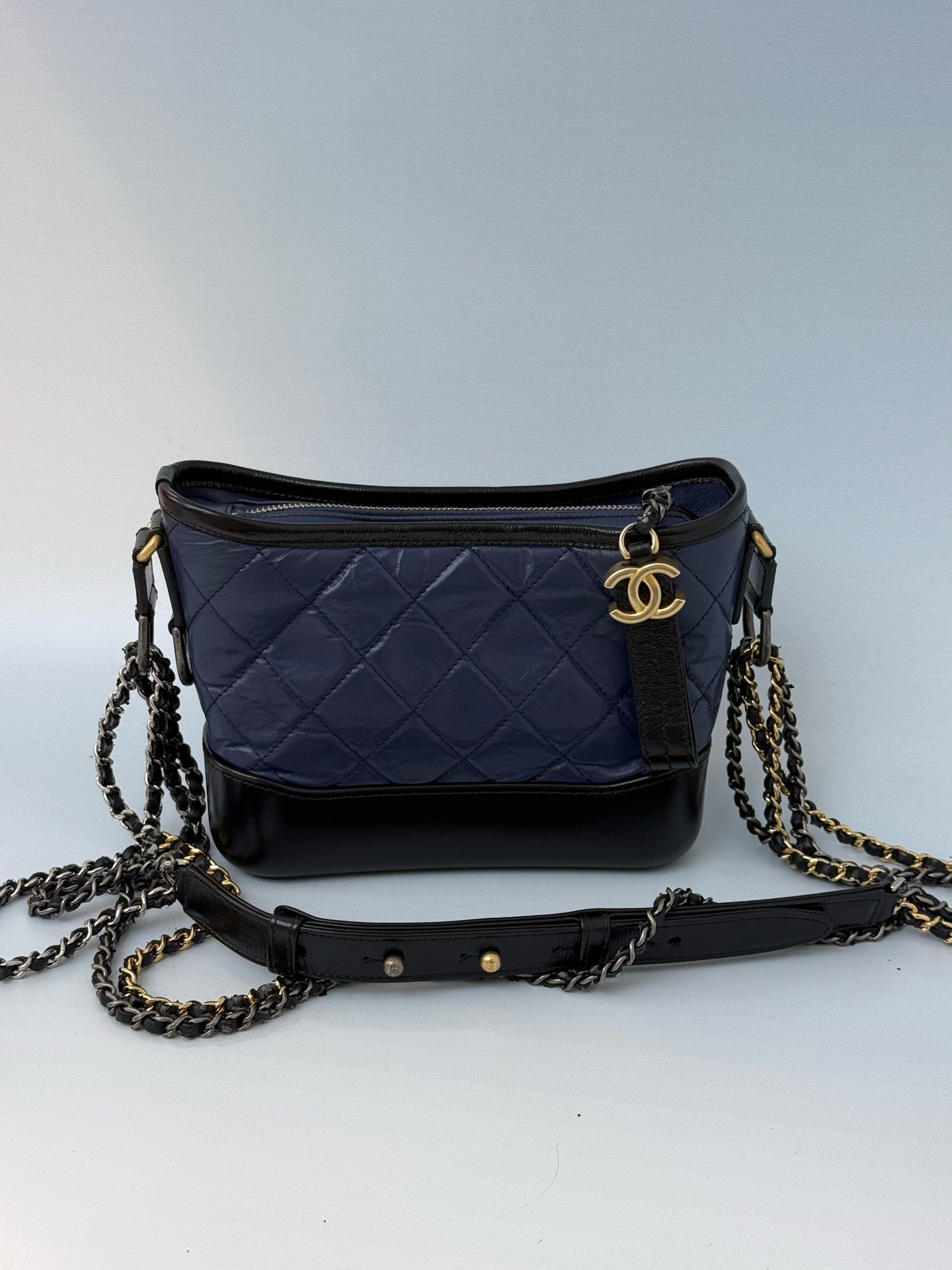 Chanel - Gabrielle Hobo Bag - Leather - Blue - (small)