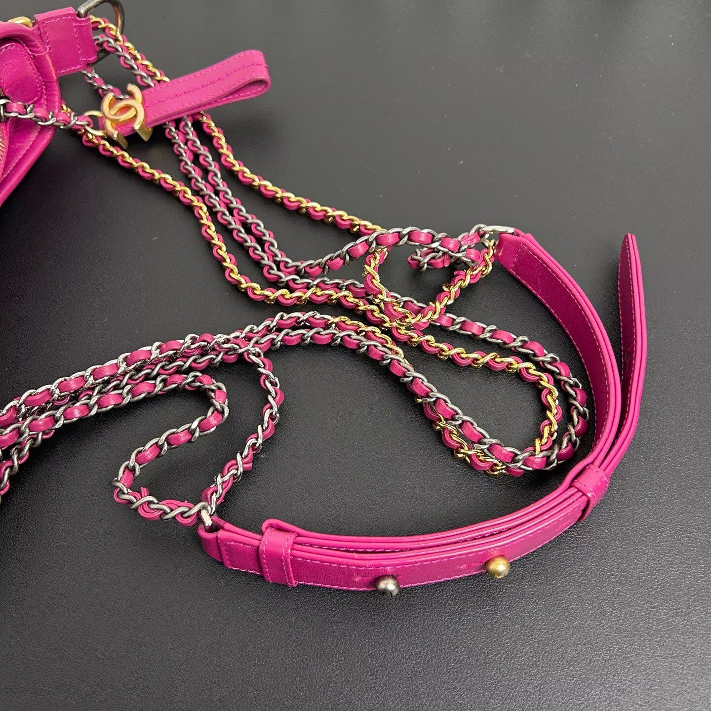 Chanel - Gabrielle Hobo Bag - Quilted cowhide leather - Fuchsia Pink - (small)