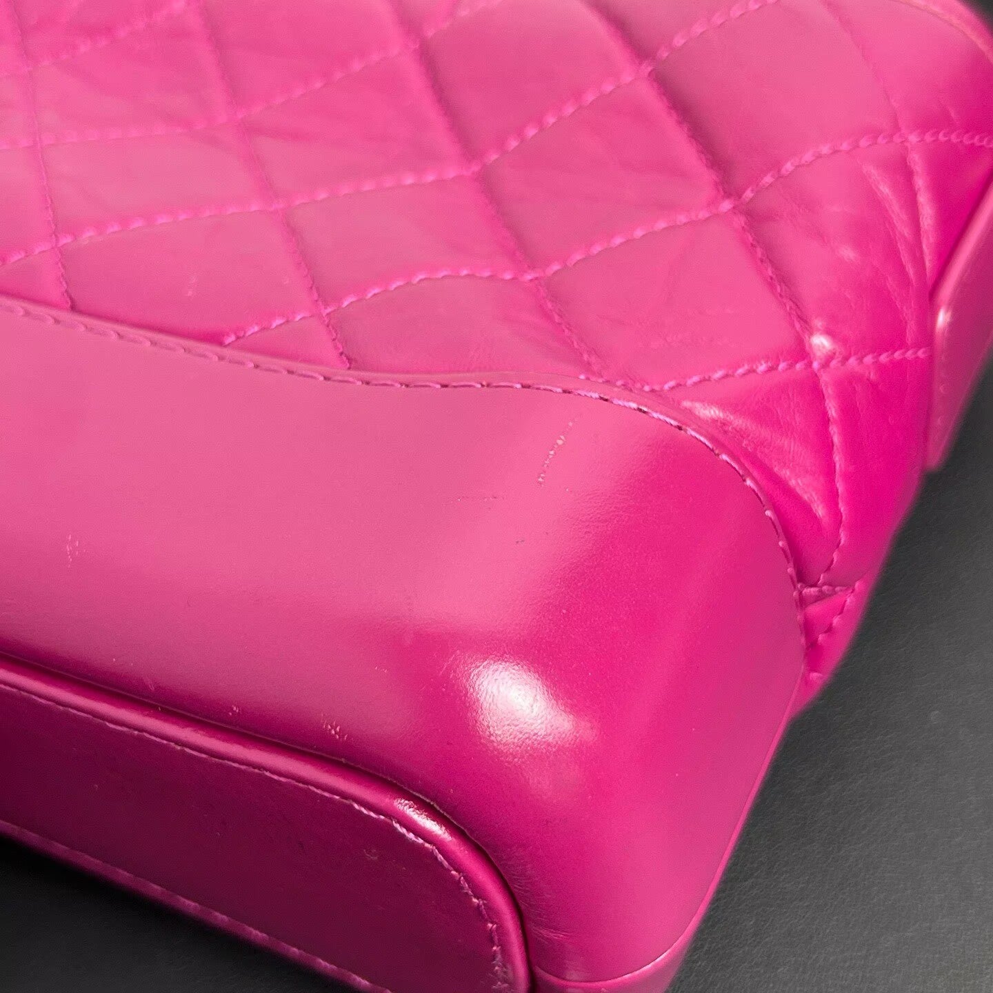 Chanel - Gabrielle Hobo Bag - Quilted cowhide leather - Fuchsia Pink - (small)