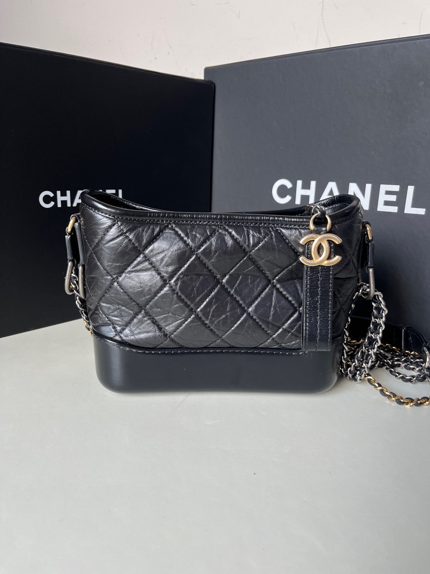 Chanel - Gabrielle Hobo - Calfskin - Black - (Small)