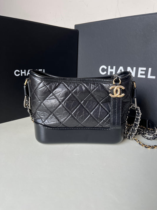 Chanel - Gabrielle Hobo - Calfskin - Black - (Small)