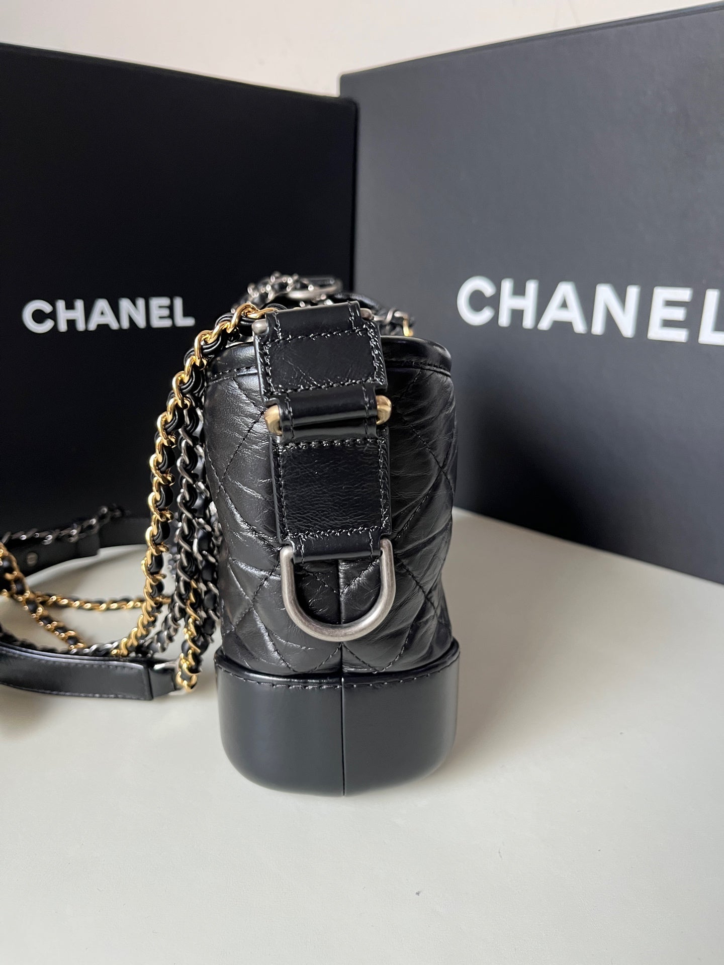 Chanel - Gabrielle Hobo - Calfskin - Black - (Small)