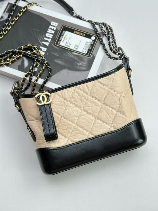 Chanel - Gabrielle Hobo - Leather - Beige - (small)