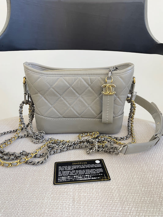 Chanel - Gabrielle Hobo - Leather - Grey - (small)