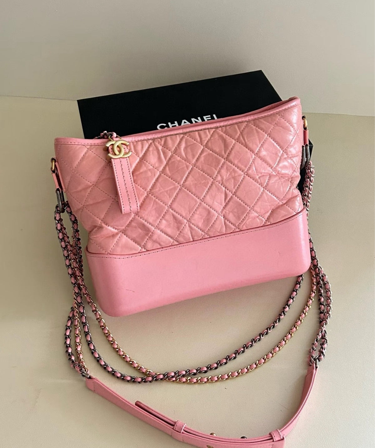 Chanel - Gabrielle Hobo Medium - Leather - Pink - (medium)