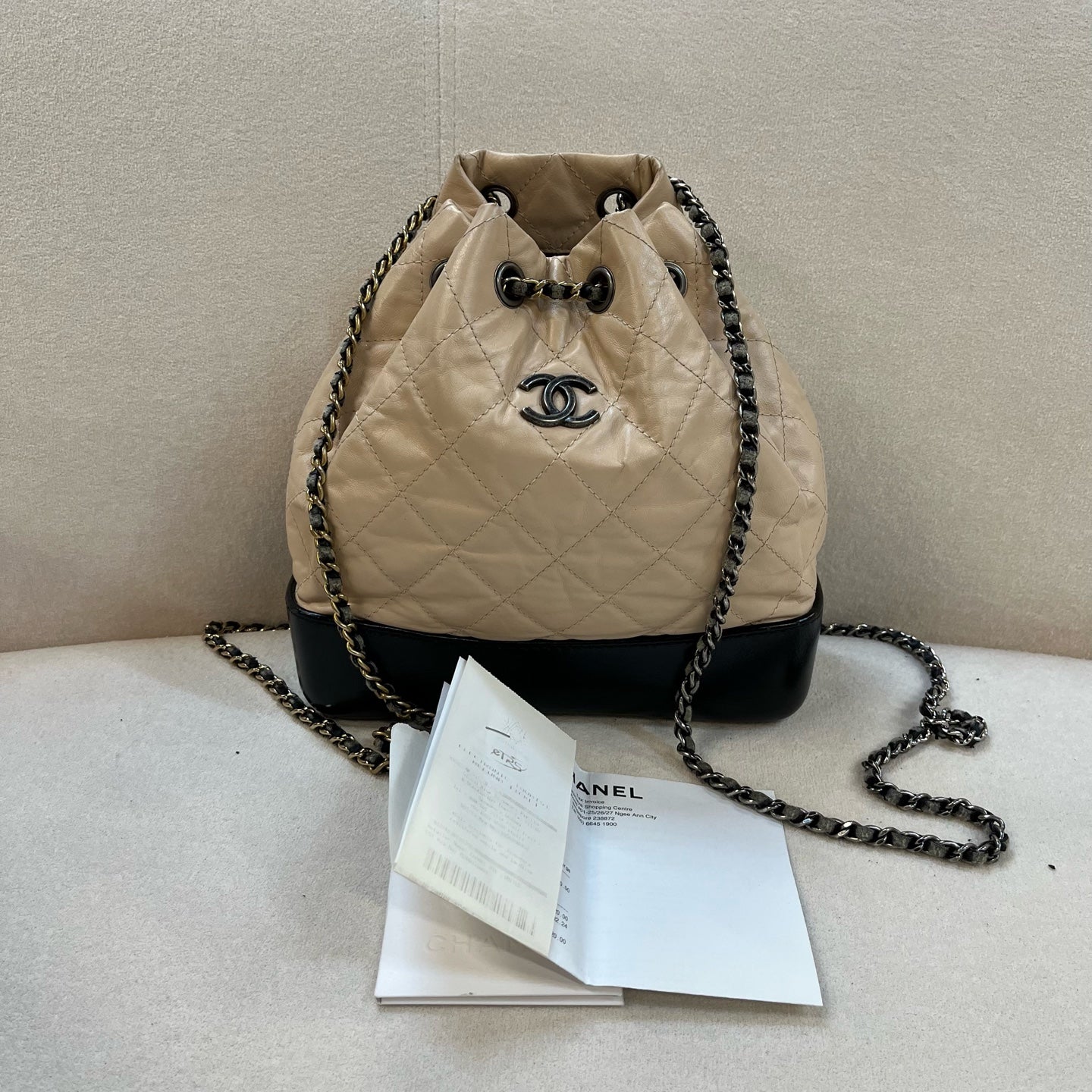 Chanel - Gabrielle - Leather - Beige - (small)