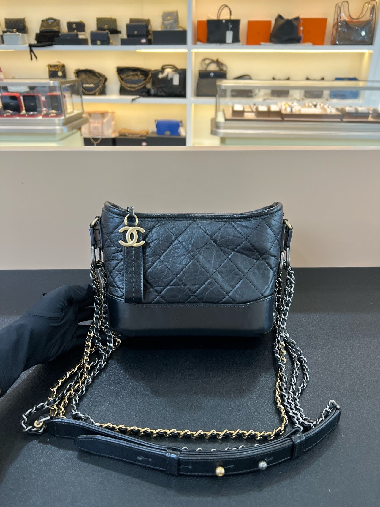 Chanel - Gabrielle - Leather - Black - (small)