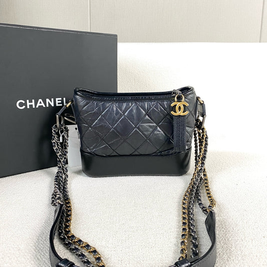 Chanel - Gabrielle - Leather - Black - (Small)