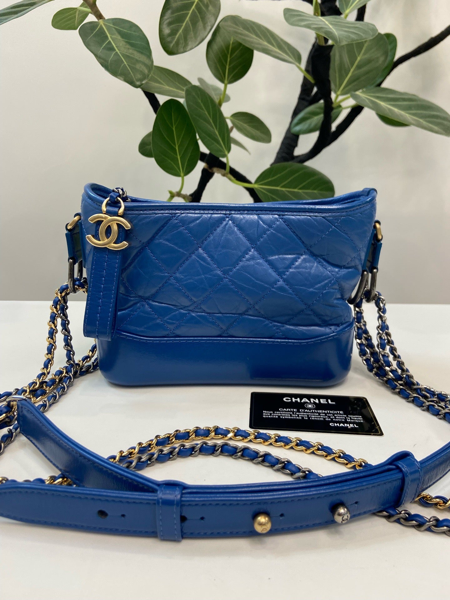 Chanel - Gabrielle - Leather - Blue - (small)