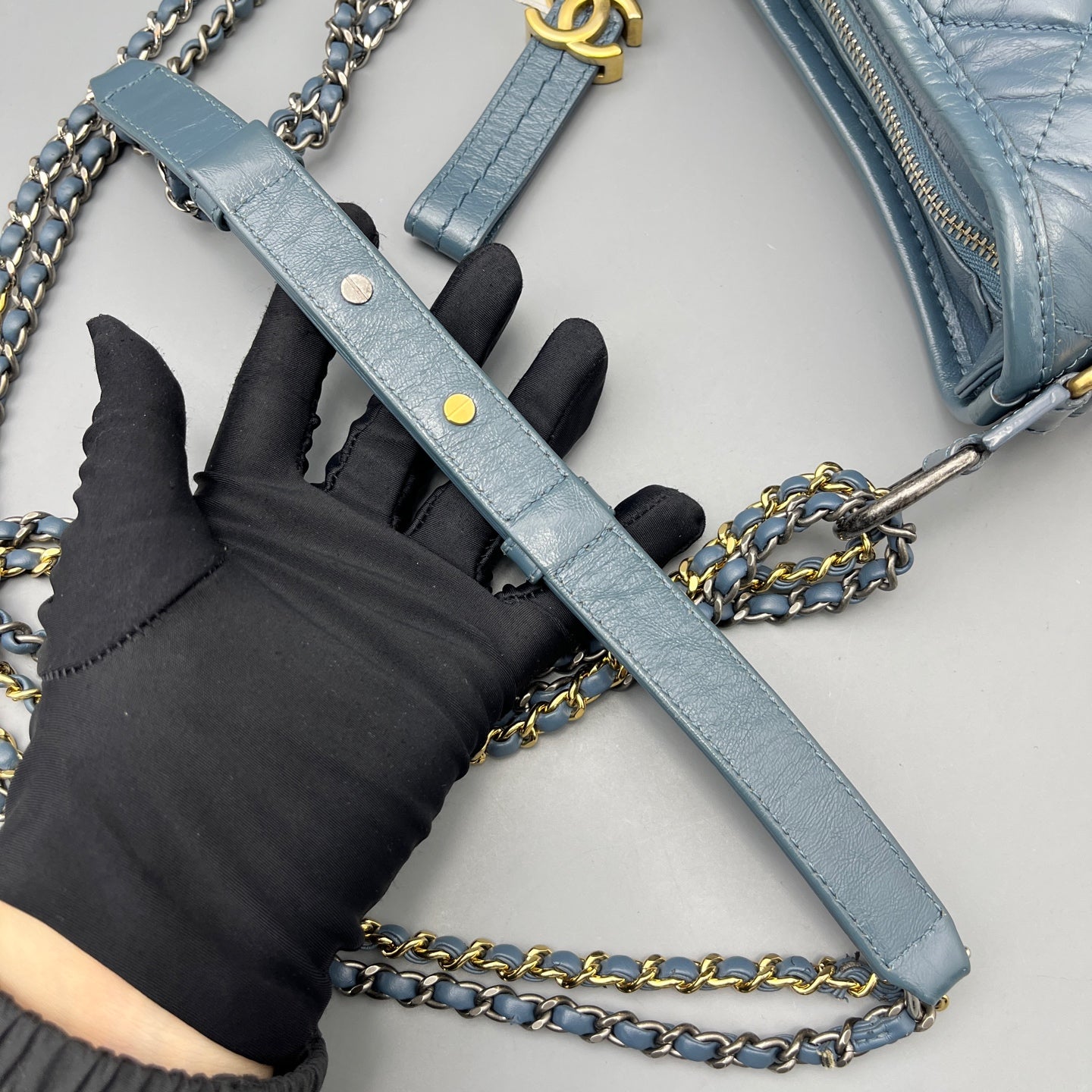 Chanel - Gabrielle - Leather - Blue - (Small)
