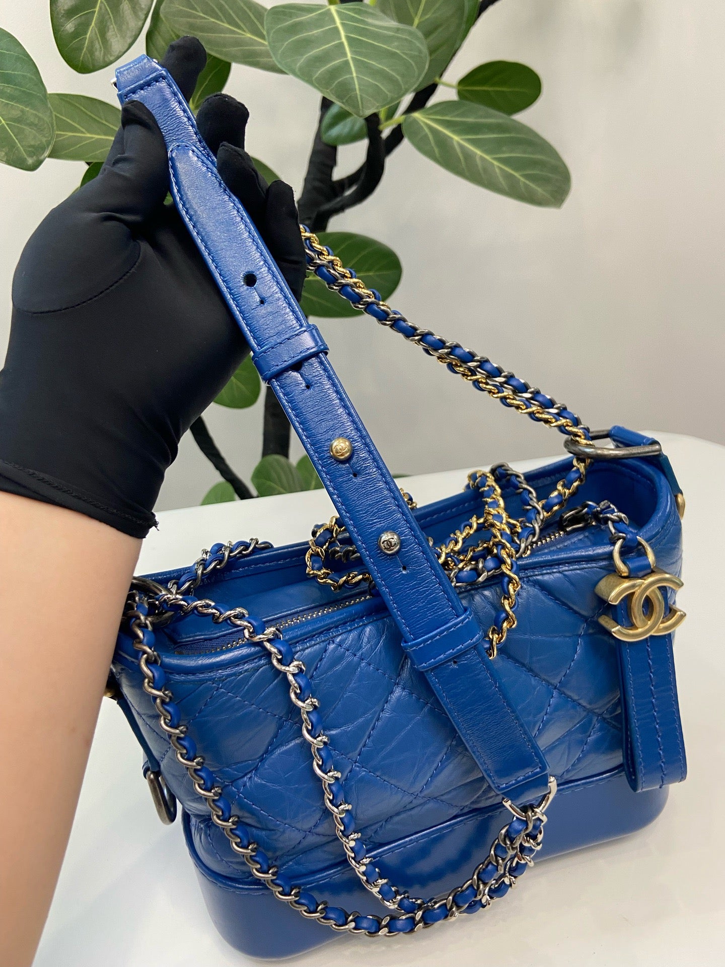 Chanel - Gabrielle - Leather - Blue - (small)