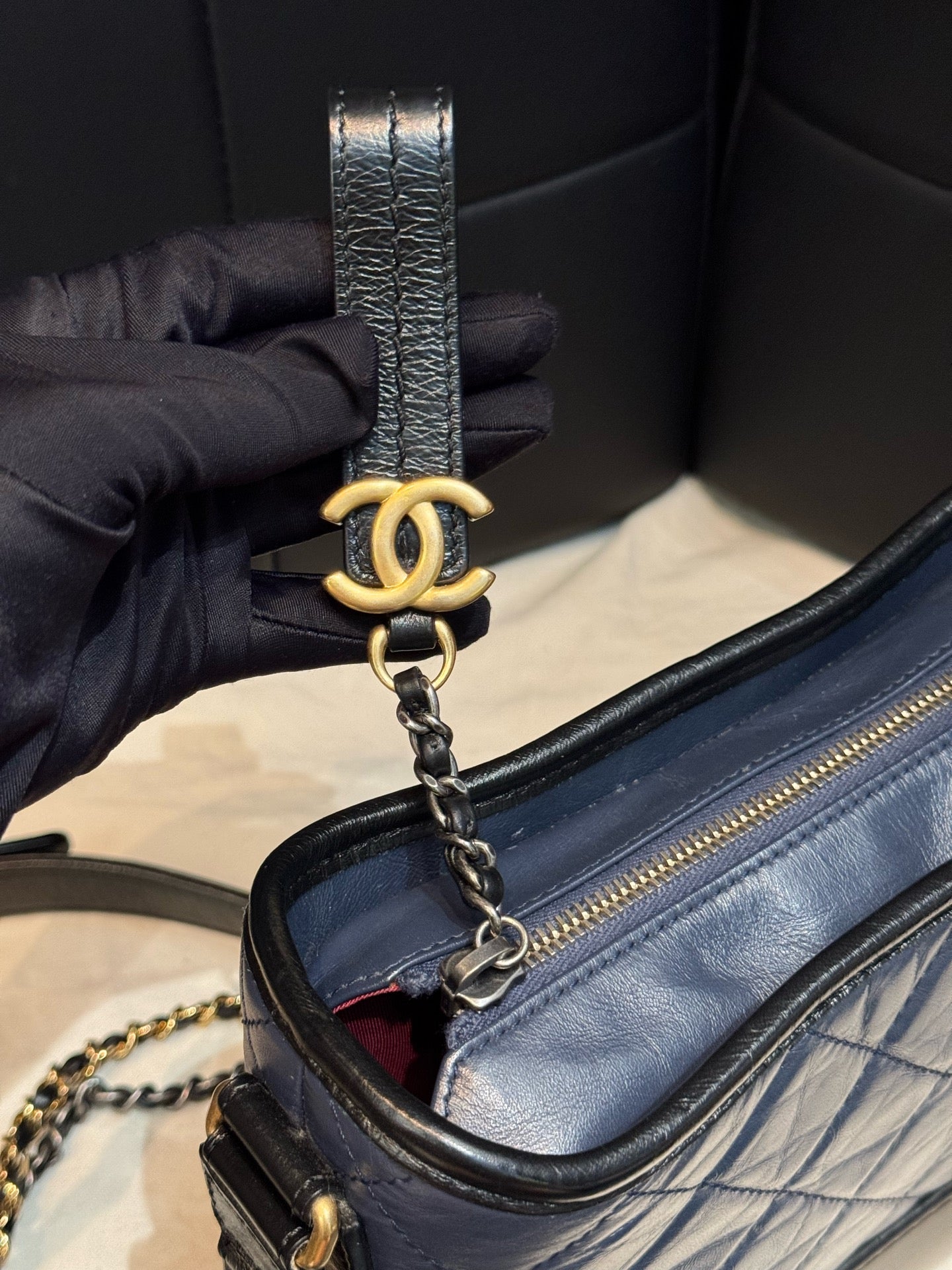 Chanel - Gabrielle - Leather - Blue - (small)