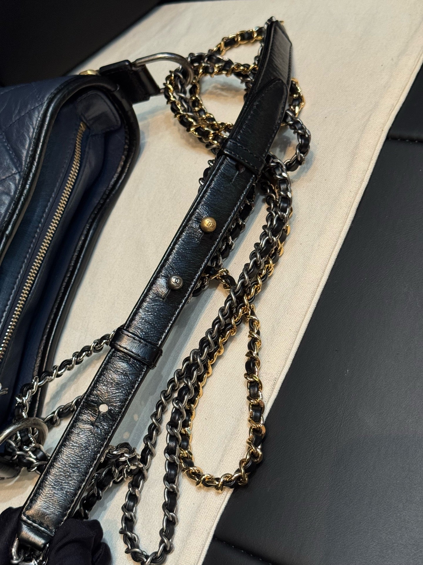 Chanel - Gabrielle - Leather - Blue - (small)