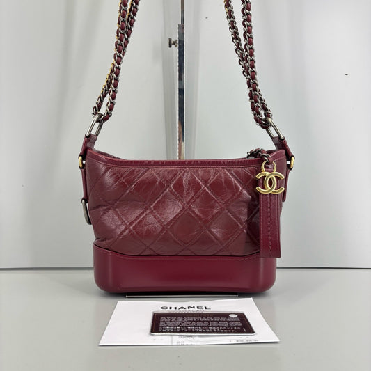 Chanel - Gabrielle - Leather - Burgundy - (small)