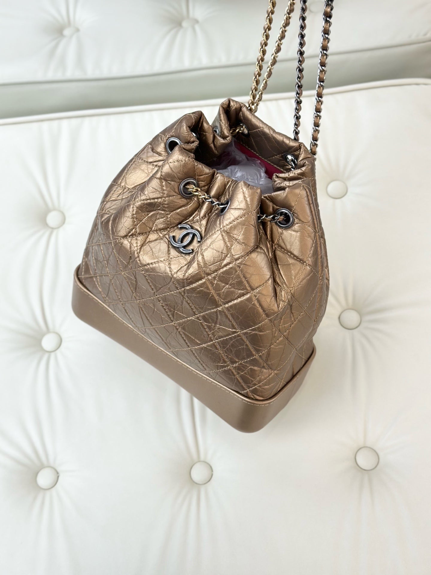 Chanel - Gabrielle - Leather - Gold - (medium)