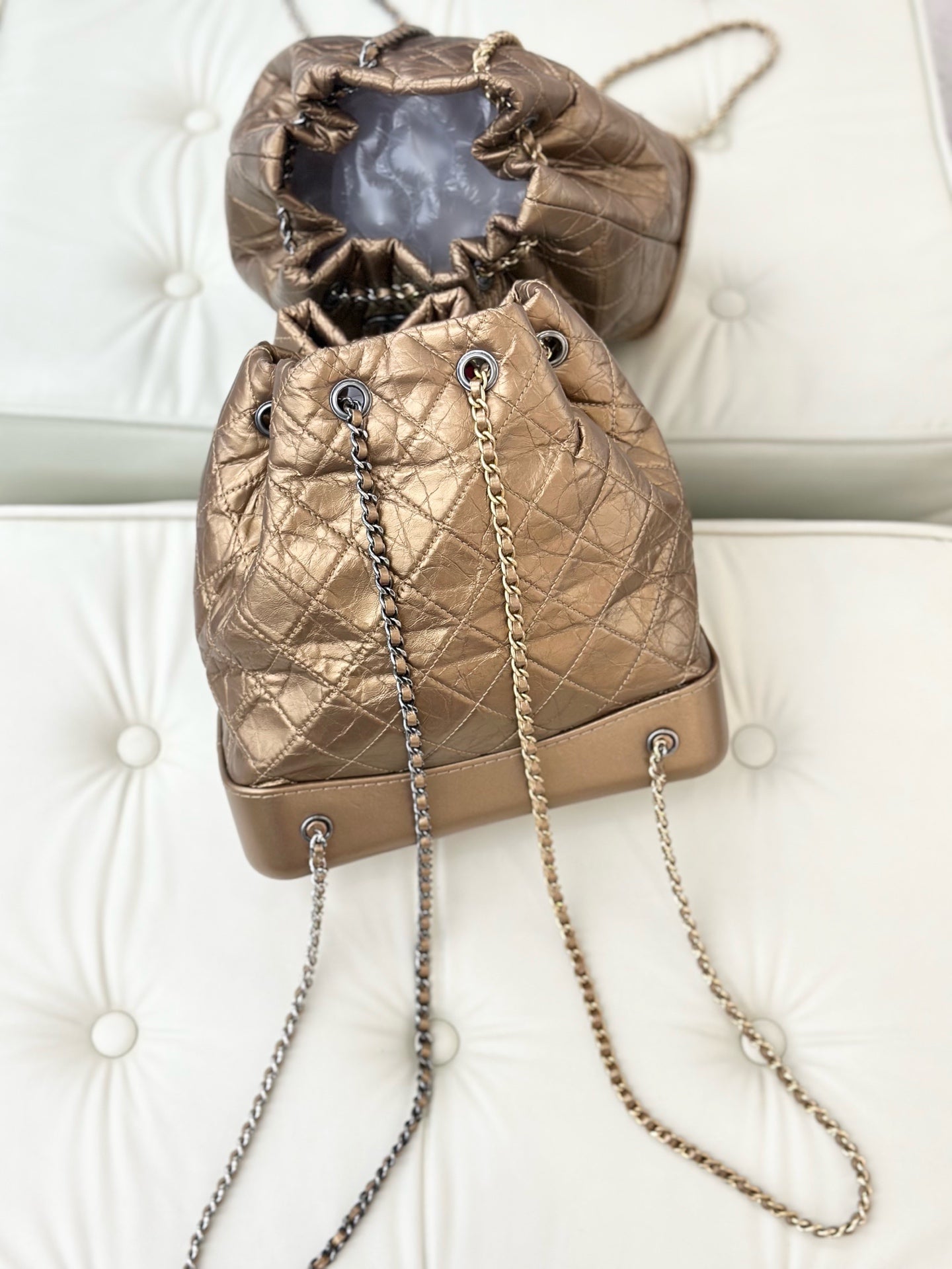 Chanel - Gabrielle - Leather - Gold - (medium)