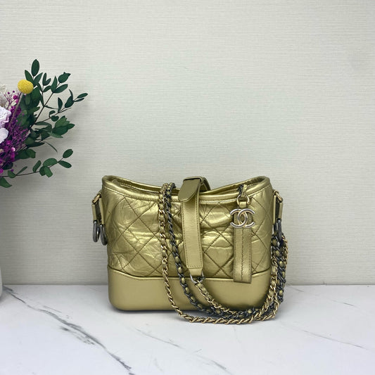Chanel - Gabrielle - Leather - Gold - (small)