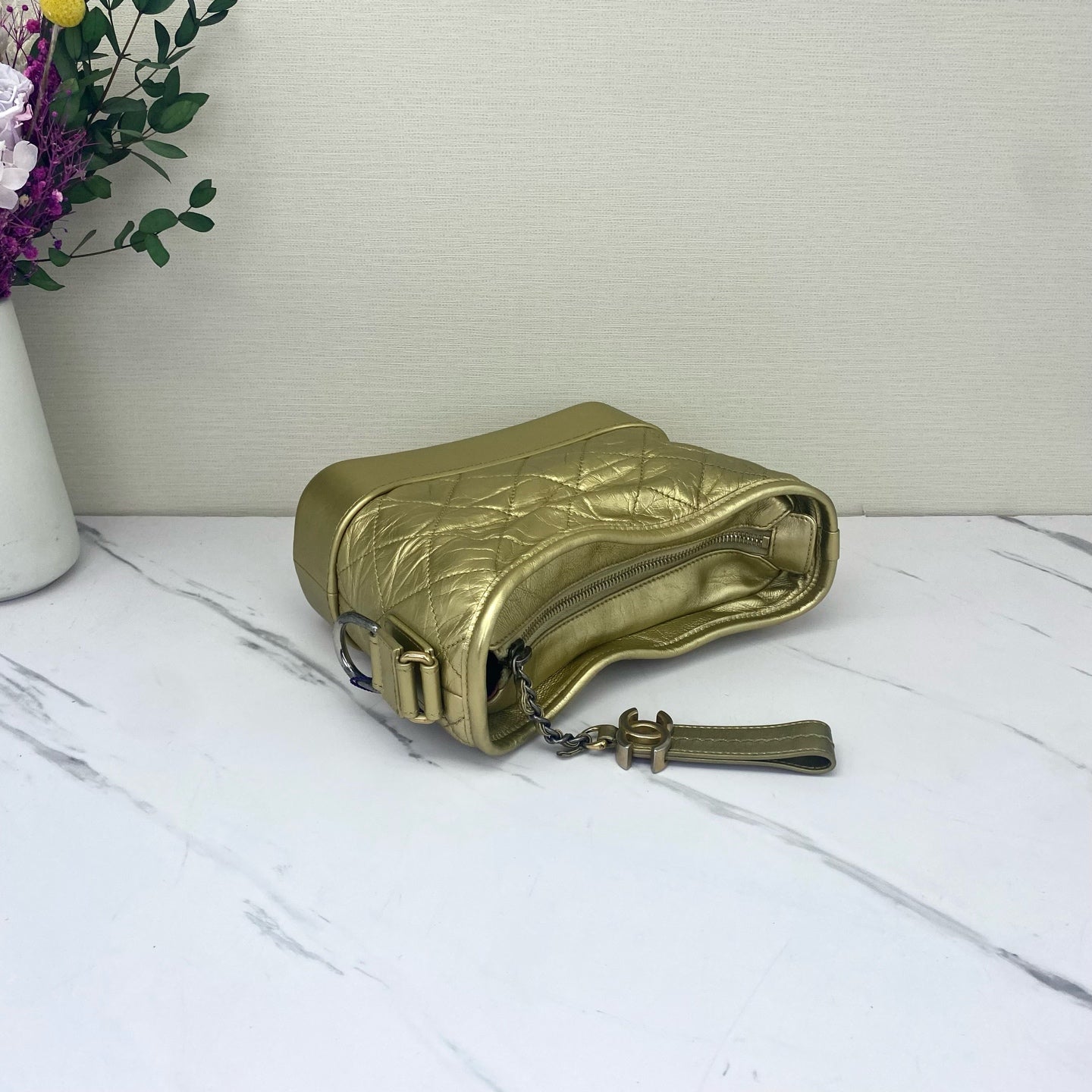 Chanel - Gabrielle - Leather - Gold - (small)