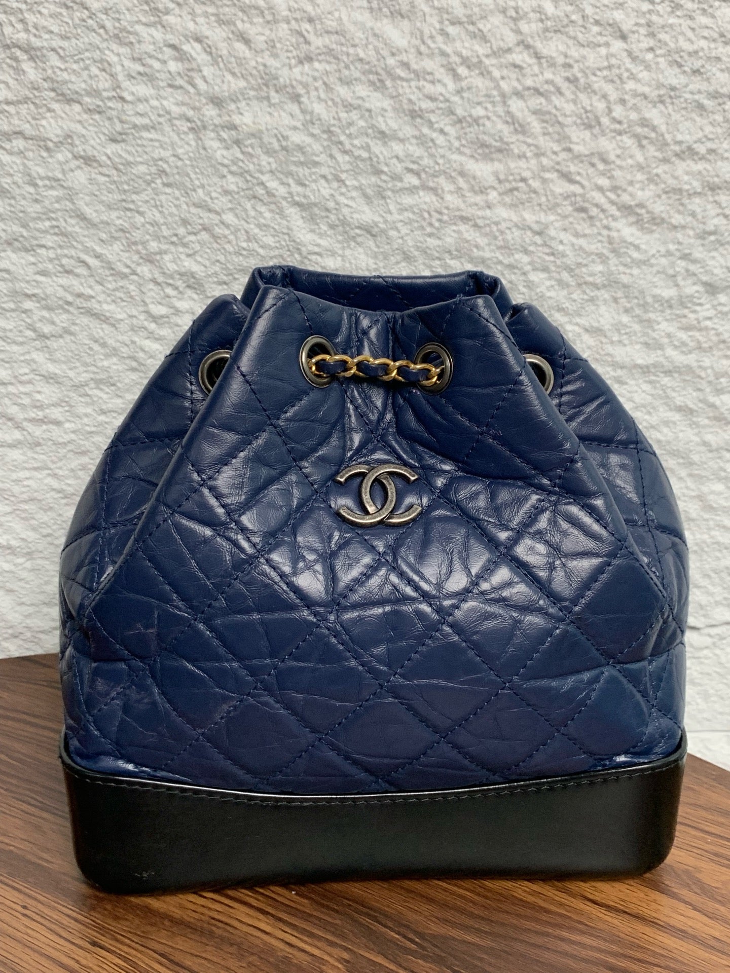 Chanel - Gabrielle - Leather - Navy - (small)