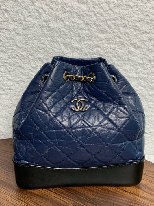 Chanel - Gabrielle - Leather - Navy - (small)