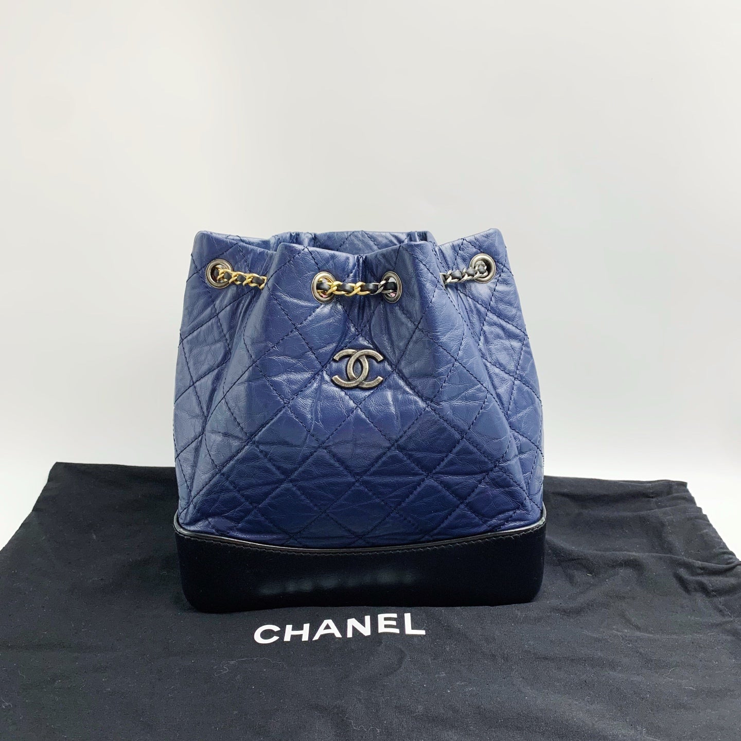 Chanel - Gabrielle - Leather - Navy - (small)