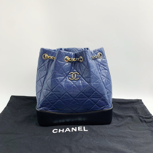 Chanel - Gabrielle - Leather - Navy - (small)