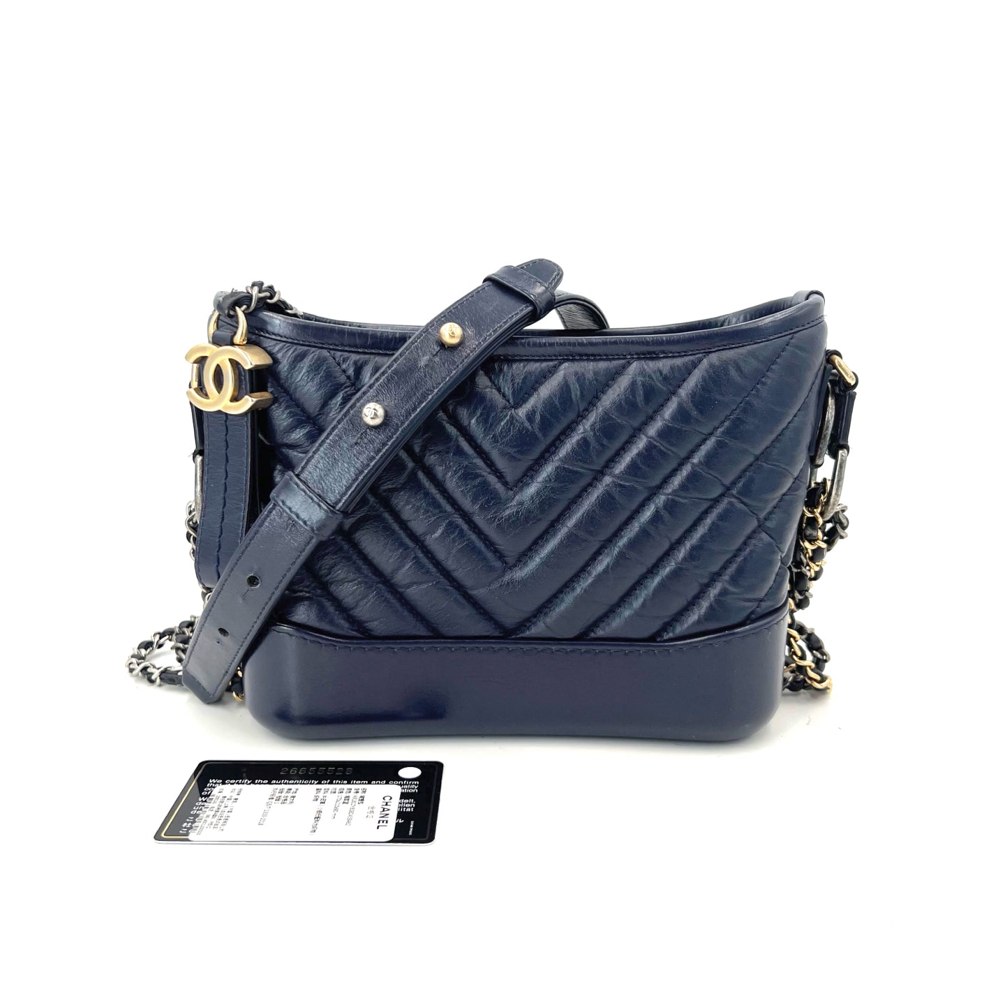 Chanel - Gabrielle - Leather - Navy - (small)