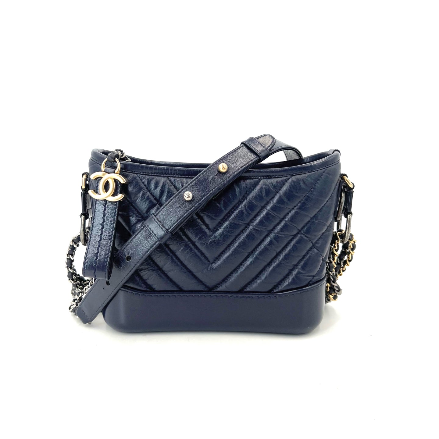 Chanel - Gabrielle - Leather - Navy - (small)