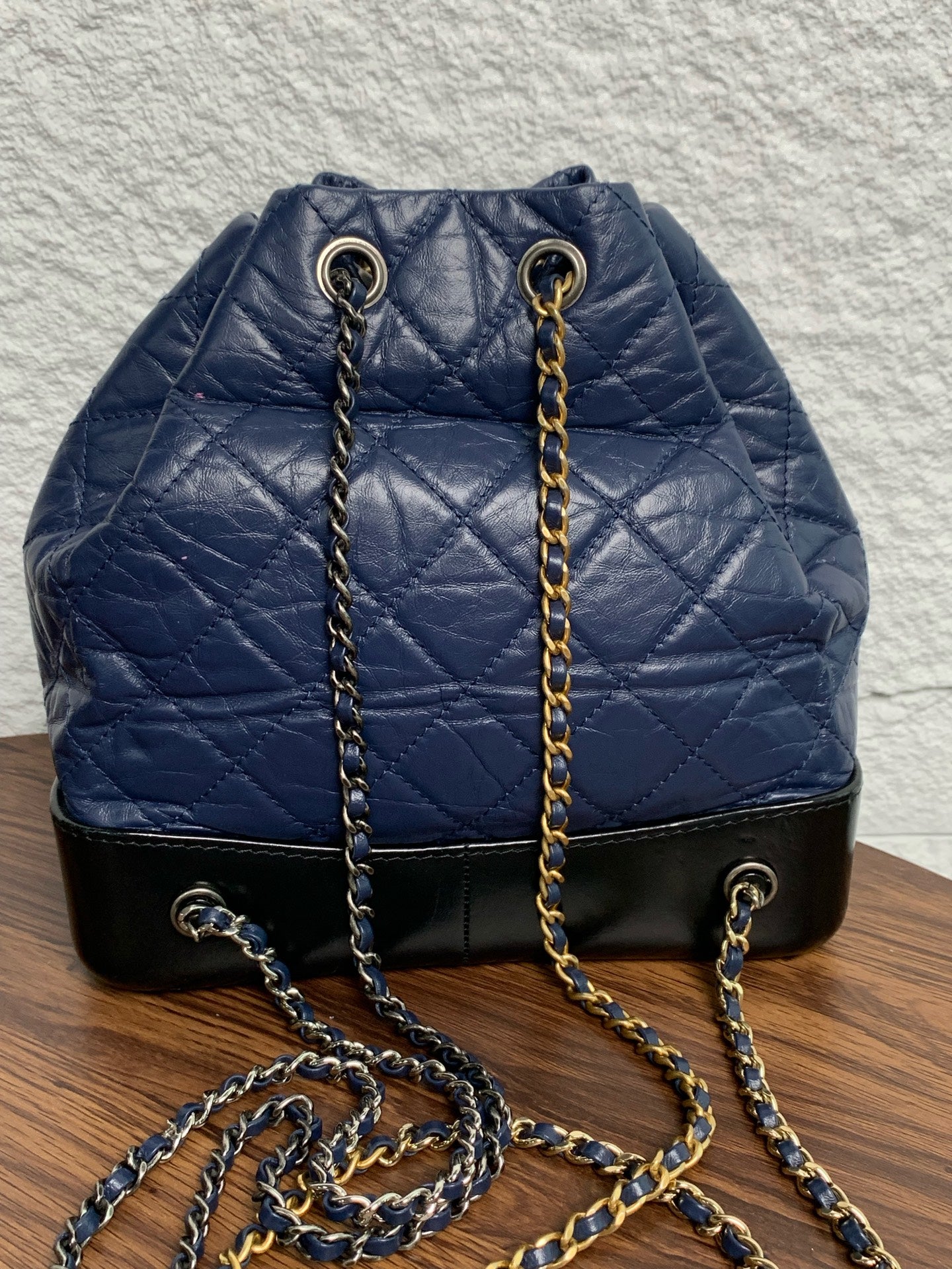 Chanel - Gabrielle - Leather - Navy - (small)