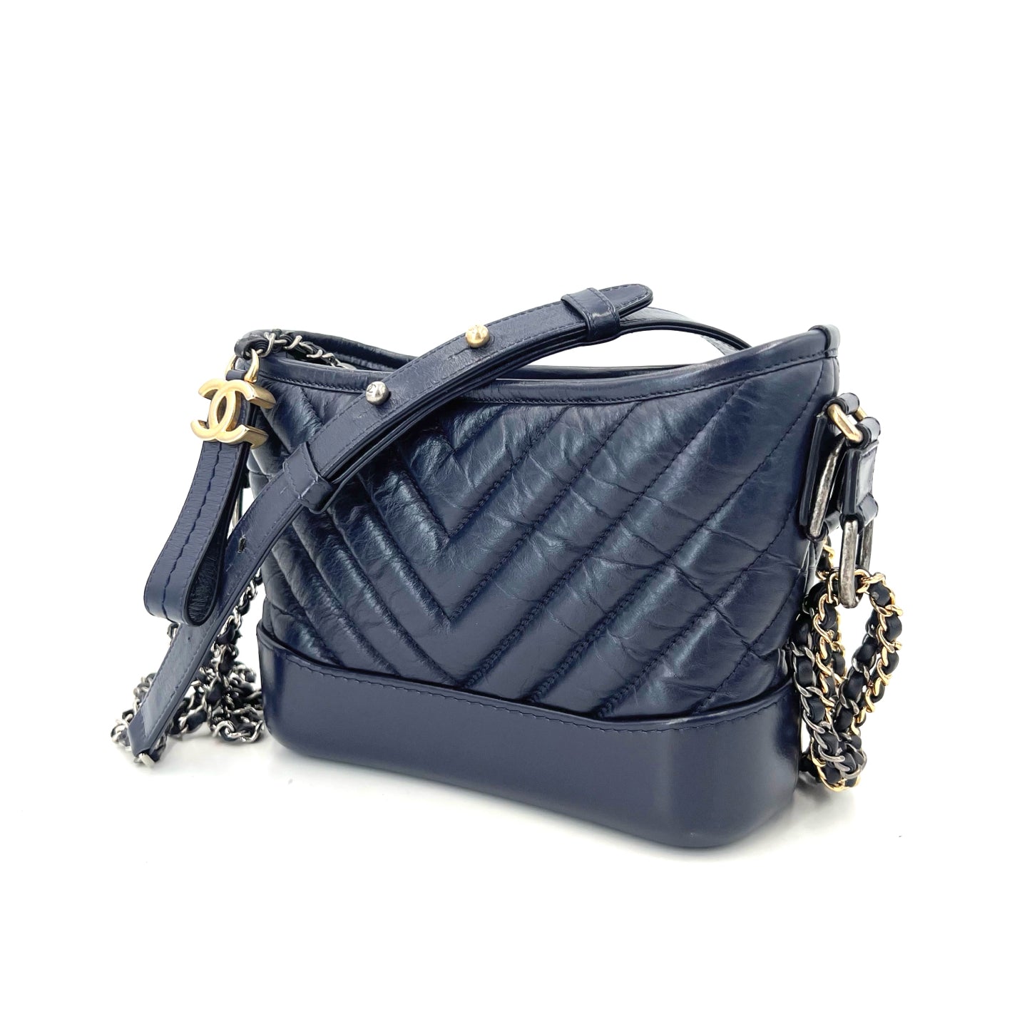 Chanel - Gabrielle - Leather - Navy - (small)