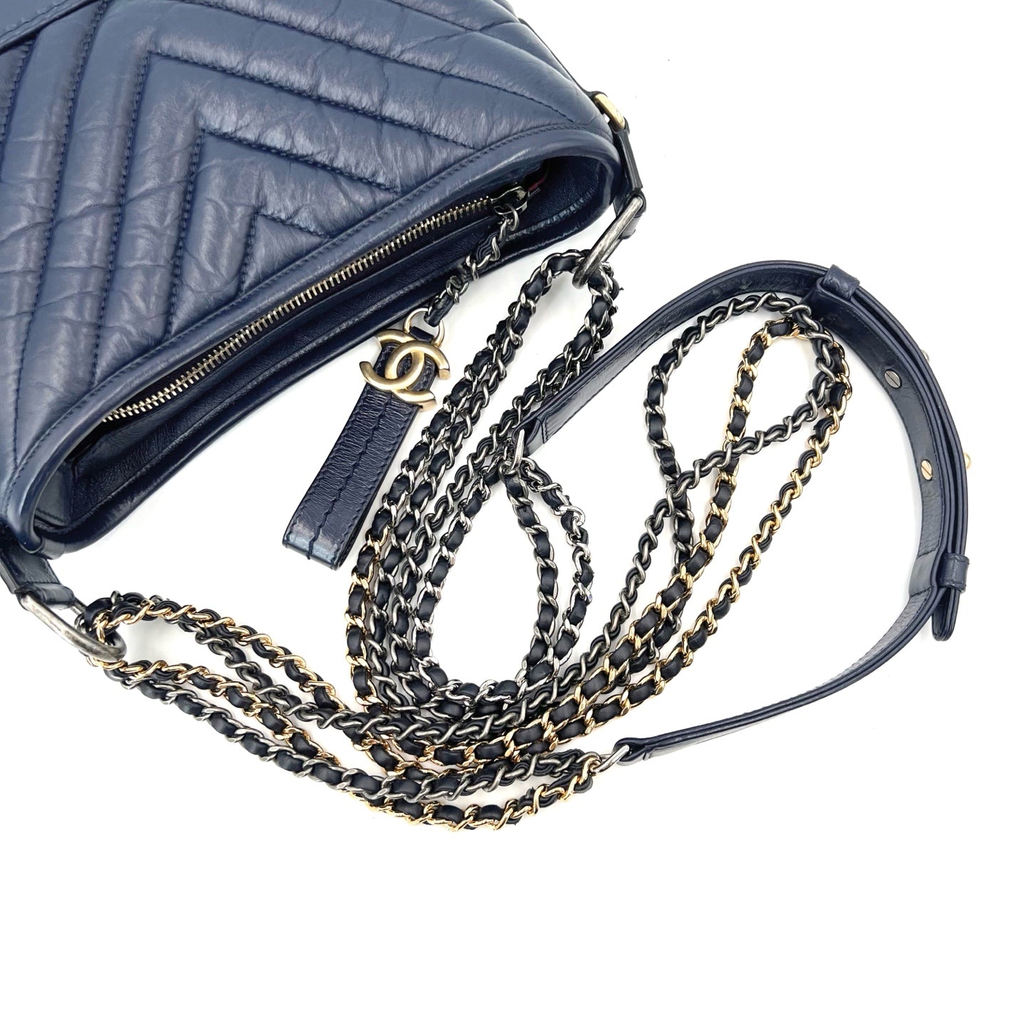 Chanel - Gabrielle - Leather - Navy - (small)