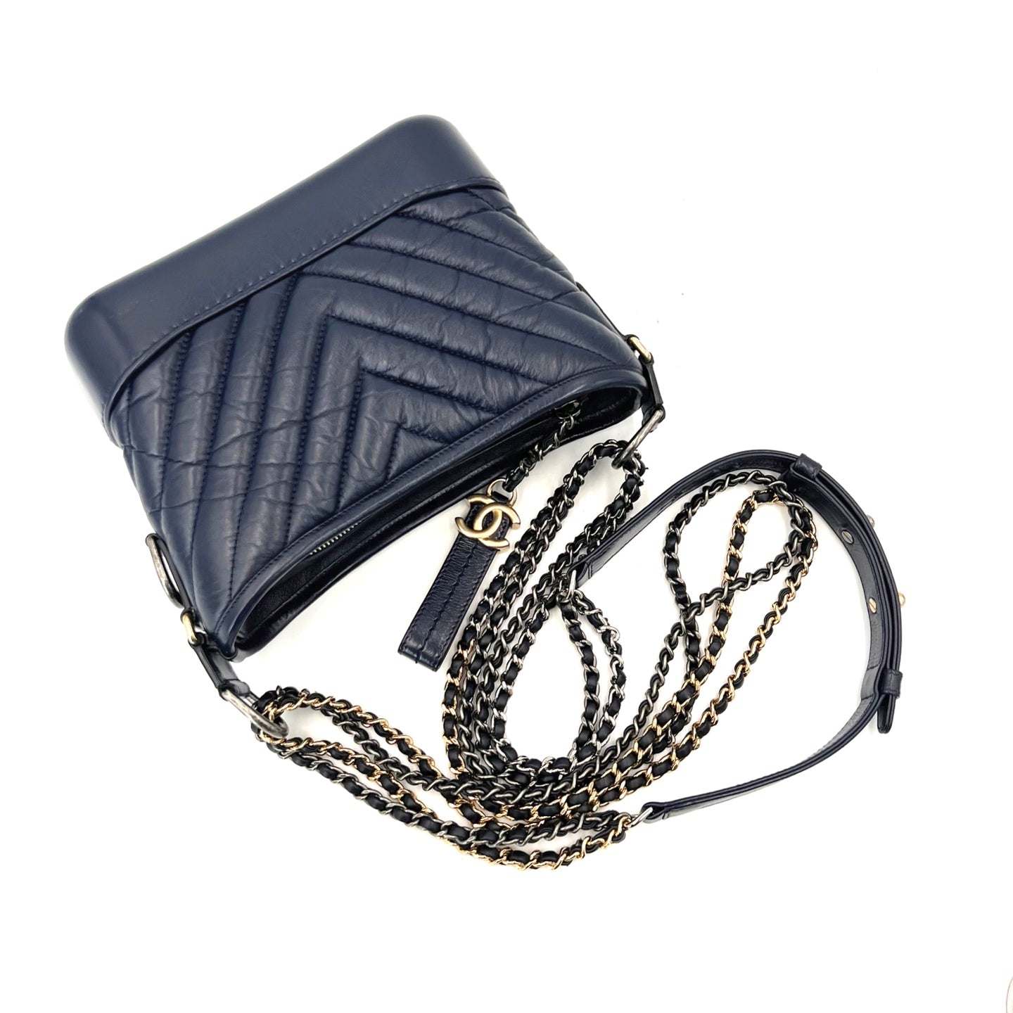Chanel - Gabrielle - Leather - Navy - (small)