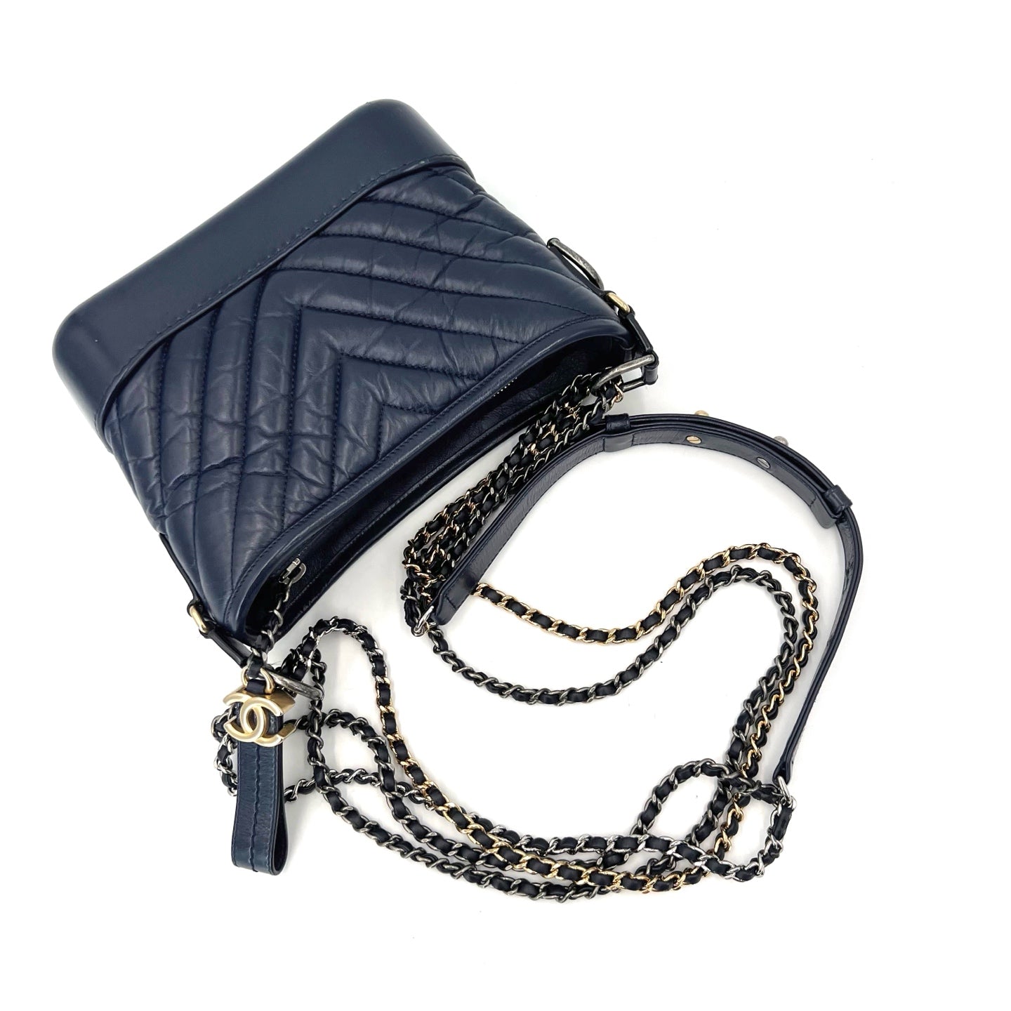 Chanel - Gabrielle - Leather - Navy - (small)
