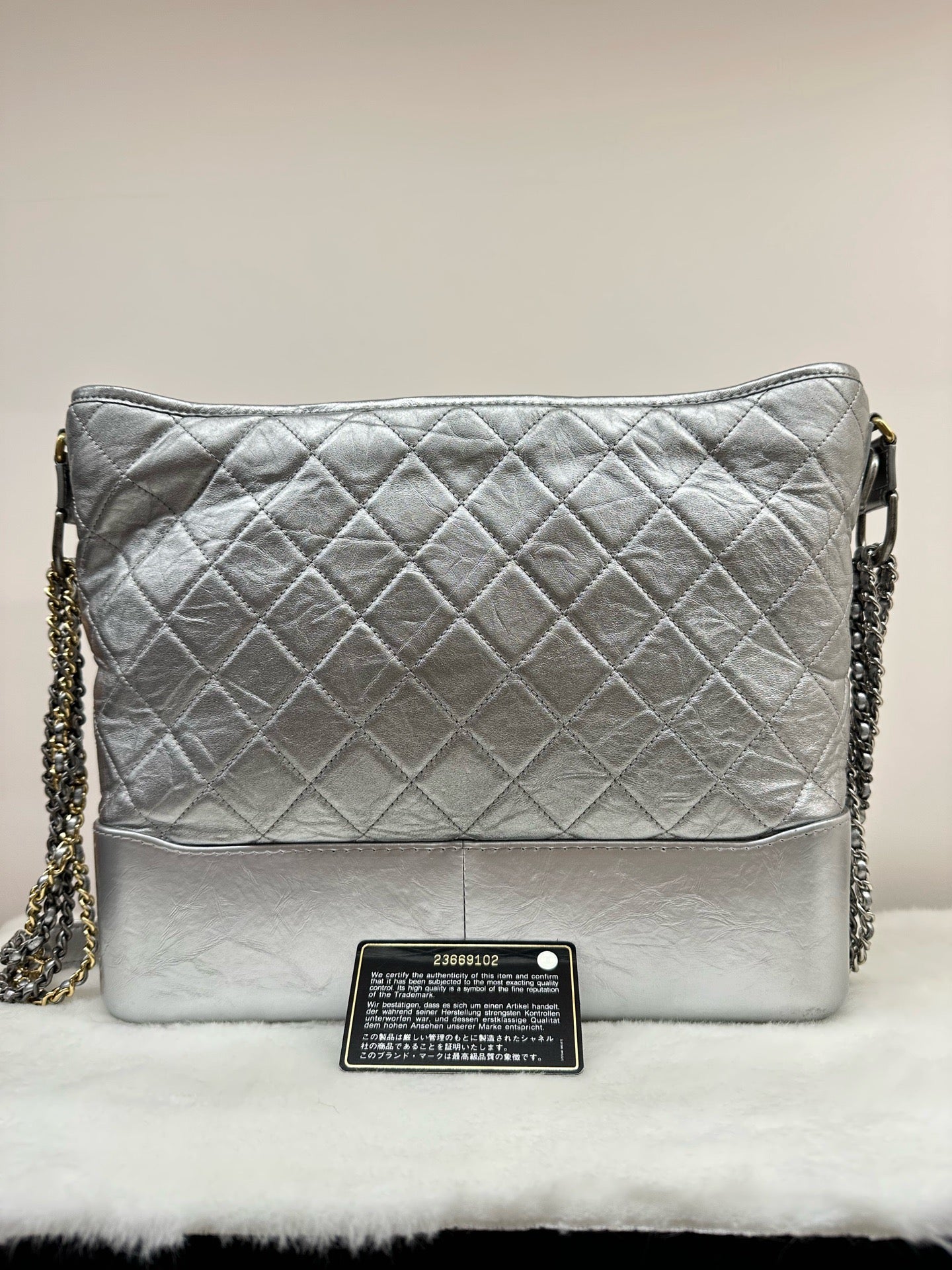 Chanel - Gabrielle - Leather - Silver - (Large)
