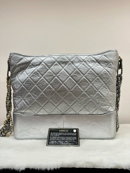 Chanel - Gabrielle - Leather - Silver - (Large)