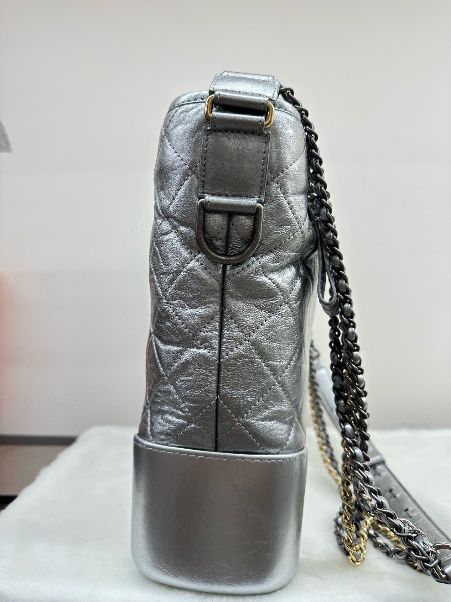 Chanel - Gabrielle - Leather - Silver - (Large)