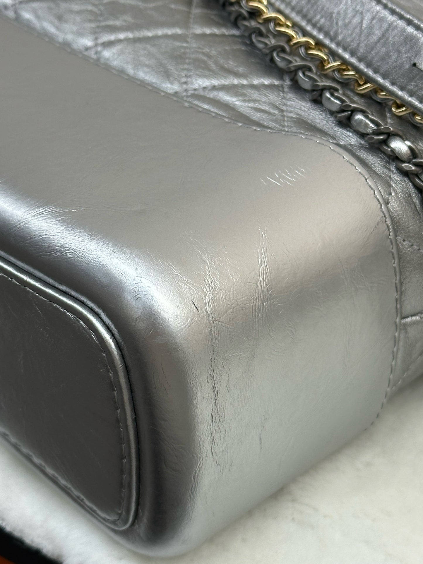 Chanel - Gabrielle - Leather - Silver - (Large)