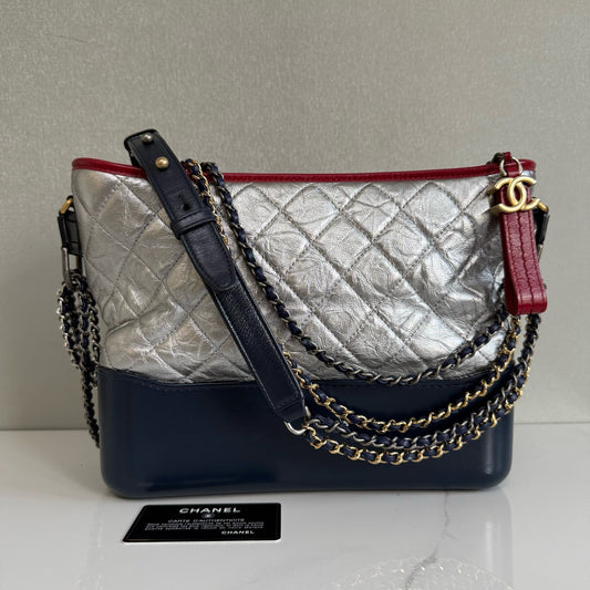 Chanel - Gabrielle - Leather - Silver - (medium)