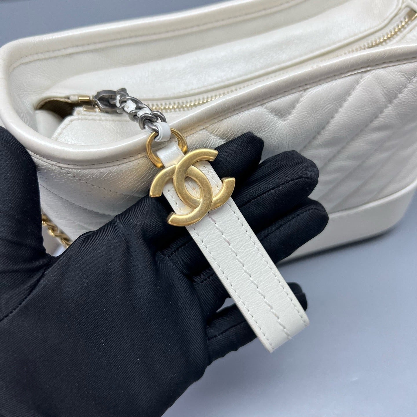 Chanel - Gabrielle - Leather - White - (small)