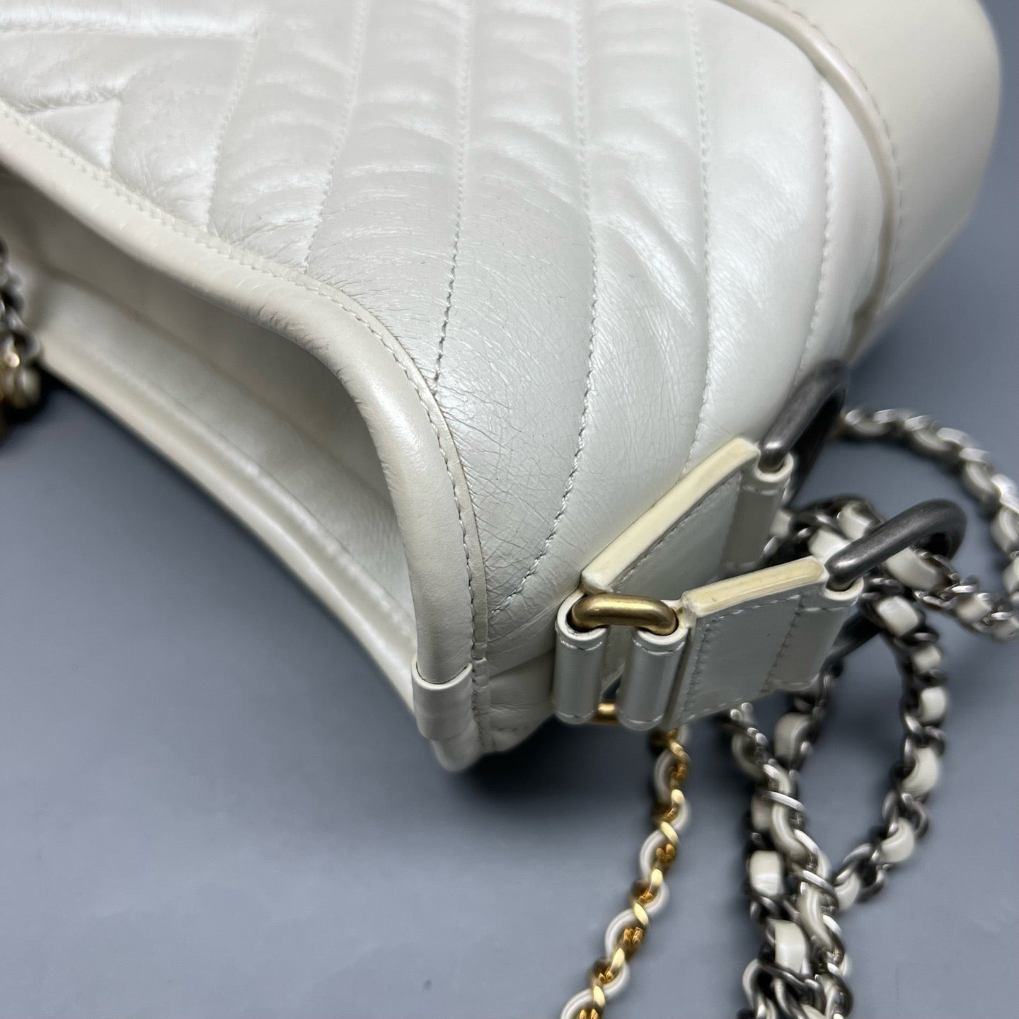 Chanel - Gabrielle - Leather - White - (small)