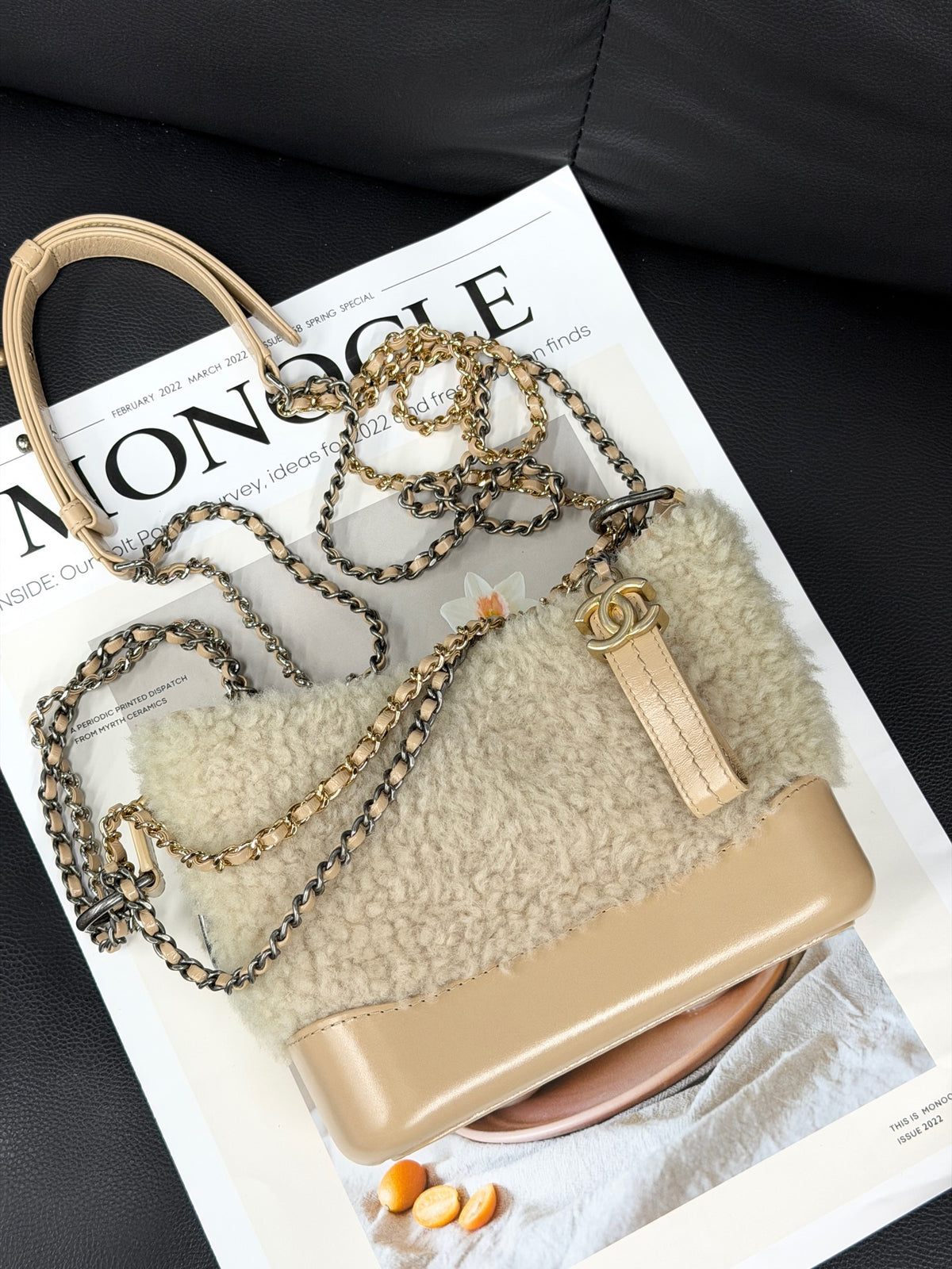Chanel - Gabrielle Small - Fur - Shearling - Beige - (small)