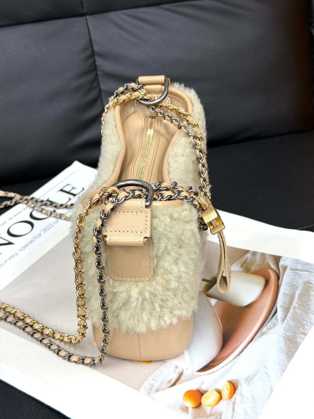 Chanel - Gabrielle Small - Fur - Shearling - Beige - (small)