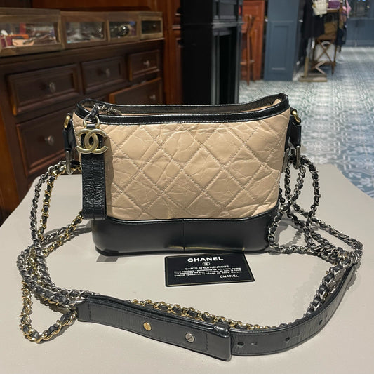 Chanel - Gabrielle Small Hobo - Leather - Beige - (Small)