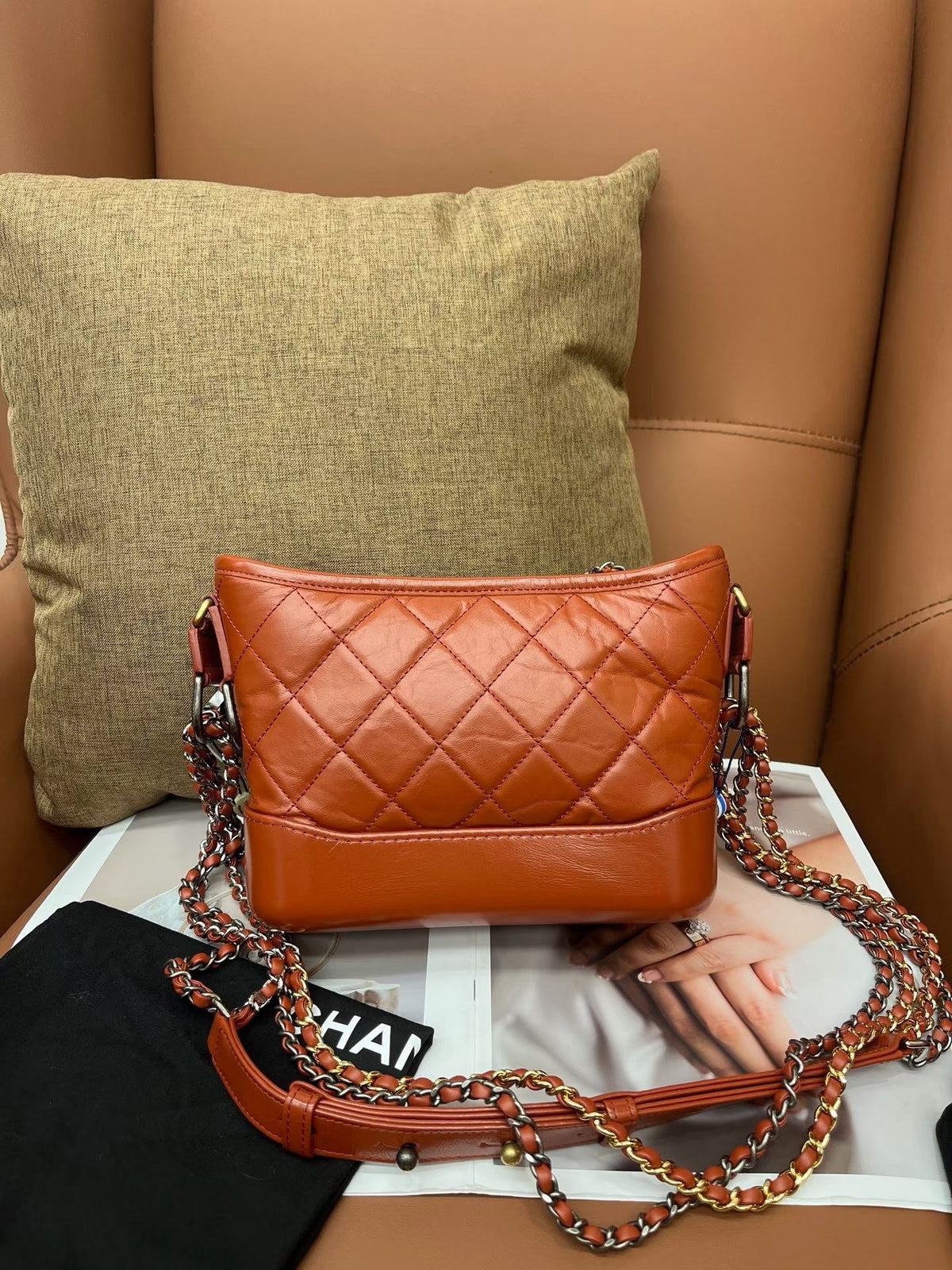 Chanel - Gabrielle Small - Leather - Orange - (small)