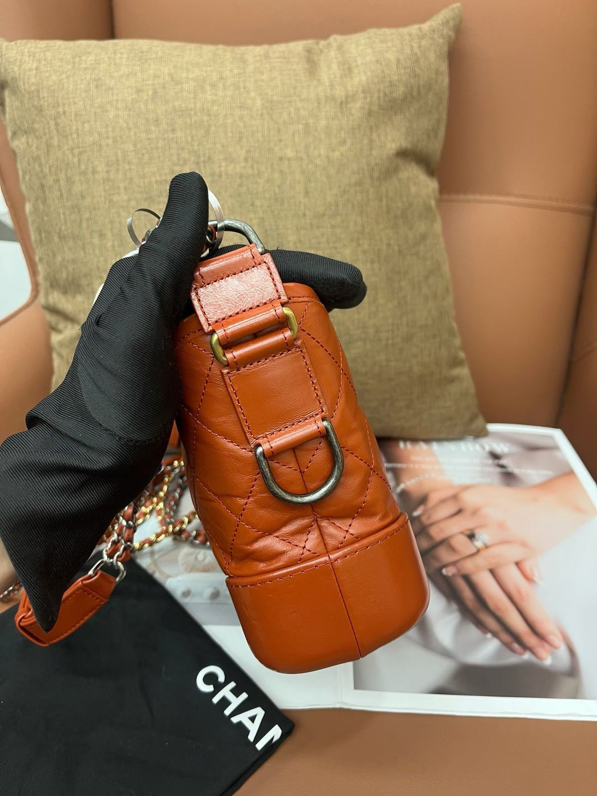 Chanel - Gabrielle Small - Leather - Orange - (small)